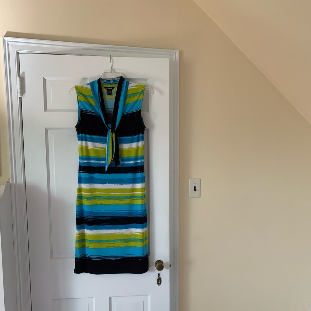 Glamour sleeveless striped dress.